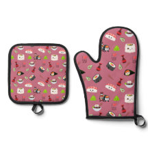 Cute Rosa Kawaii Sushi Patterned