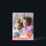 Cute Rosa Kids Leksaker Birthday Celebréfoto Vykort<br><div class="desc">Cute Rosa Kids Leksaker Birthday Celebration Photo Personlig Lägg till din egen Nalle Cake Balloon-design. Snygg födelsedagsfotomall. Lägg till ditt barn-foto i den här födelsedagsfirandedesignen.</div>