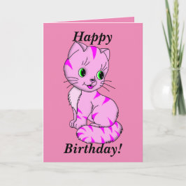 Cute Rosa Kitten Kort