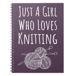 Cute Rosa Knitter Gifts Lila Knitting Anteckningsbok