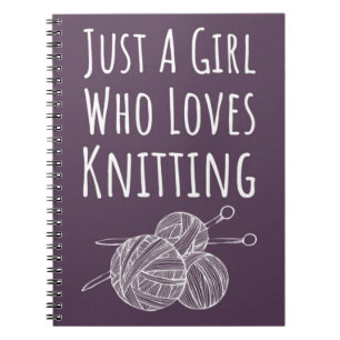 Cute Rosa Knitter Gifts Lila Knitting Anteckningsbok