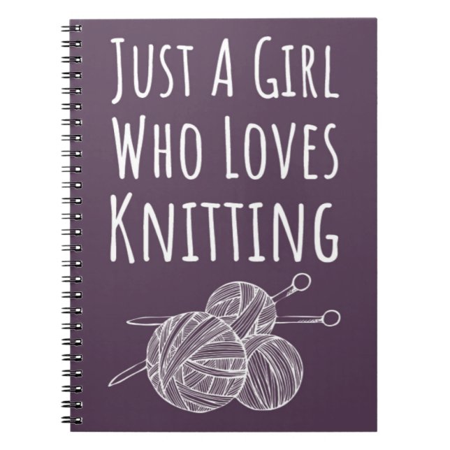 Cute Rosa Knitter Gifts Lila Knitting Anteckningsbok (Framsidan)