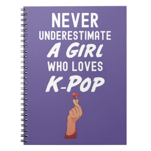 Cute Rosa Kpop Gifts Girl Girl Kawaii Korea Pop Anteckningsbok (Framsidan)