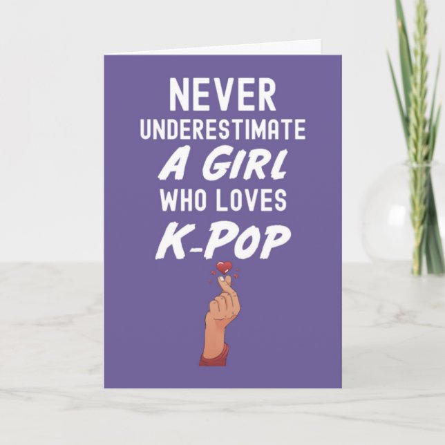 Cute Rosa Kpop-kort för flickor Kort (Framsida)