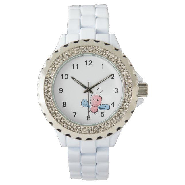 Cute Rosa Kryp Flygande Insekt Armbandsur (Framsida)