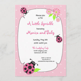 Cute Rosa Ladybug-inbjudan Inbjudningar