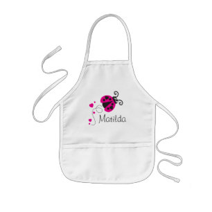 Cute rosa ladybug ladybird kärlek-ungar apron barnförkläde