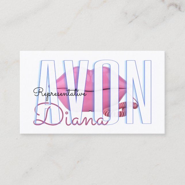 Cute rosa läppar mobilare Avon Visitkort (Framsida)