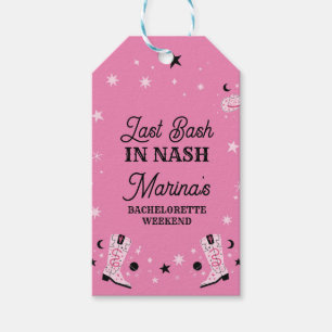 Cute Rosa Last Bash i Nash Nashville Bachelorette Presentetikett