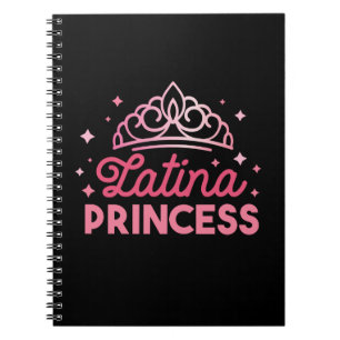 Cute Rosa Latina Princess Krona Anteckningsbok