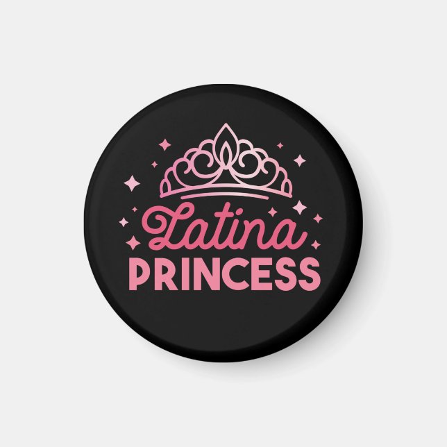 Cute Rosa Latina Princess Krona Magnet (Framsidan)