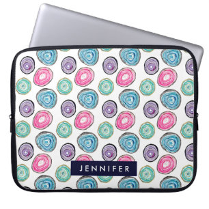 Cute rosa lila blue geode mönster personlig laptop fodral