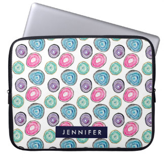 Cute rosa lila blue geode mönster personlig laptop fodral