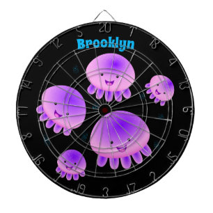 Cute rosa lila jellyfish kawaii tecknad darttavla