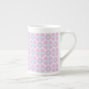 Cute Rosa, Lila och Light Blue Mönster Benporslin Mugg