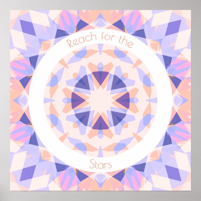 Cute Rosa Lila Reach for Stars Motivational Poster (Framsidan)