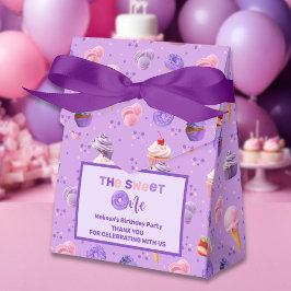 Cute Rosa Lila Sweet One First Birthday Presentaskar