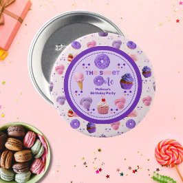 Cute Rosa Lila Sweet One Girl's Birthday Knapp