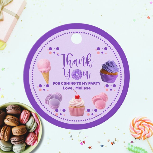 Cute Rosa Lila Sweet One Tack Gåvor Etiketter (Skapare uppladdad)