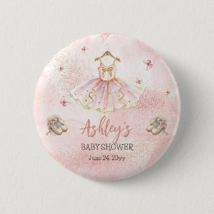 Cute Rosa Little Ballerina Tutu Girl Baby Shower Knapp