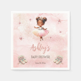 Cute Rosa Little Ballerina Tutu Girl Baby Shower Pappersservett