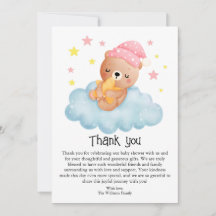 Cute Rosa Little Bear Baby Shower