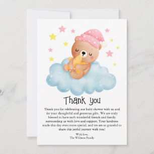 Cute Rosa Little Bear Baby Shower Tack Kort