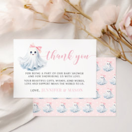 Cute Rosa Little Boo Baby Shower Tack för kortet OSA Kort