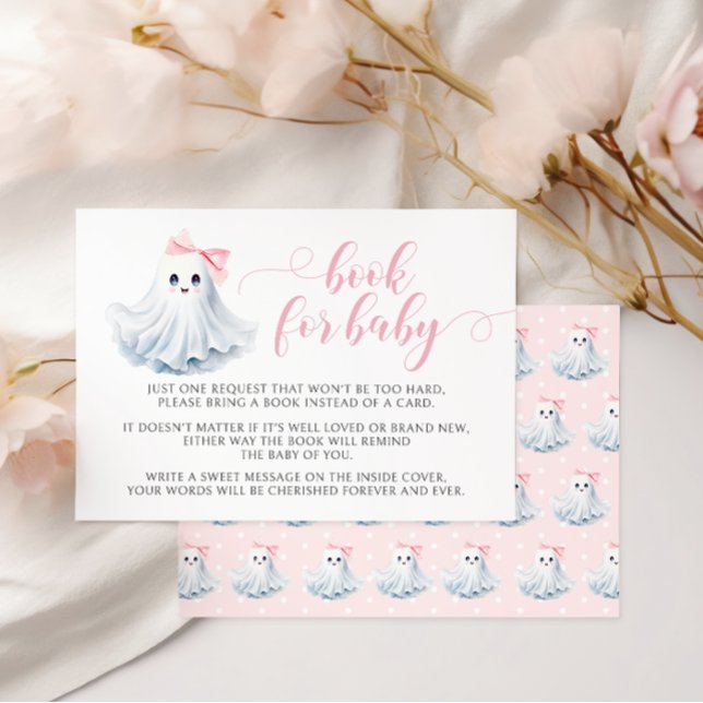 Cute Rosa Little Boo Bok for Flicka Shower OSA Kort (Skapare uppladdad)