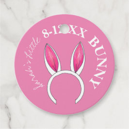 Cute Rosa Little Bunny Rabbit Öron Baby Shower Gåvor Etiketter