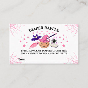 Cute Rosa Little Pumpkin Baby Shower Diaper Raffle Visitkort