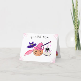 Cute Rosa Little Pumpkin Baby Shower for Girl Tack Kort