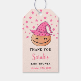 Cute Rosa Little Pumpkin Baby Shower Tack Presentetikett