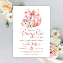 Cute Rosa Little Pumpkins Baby Shower