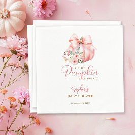 Cute Rosa Little Pumpkins Baby Shower Pappersservett