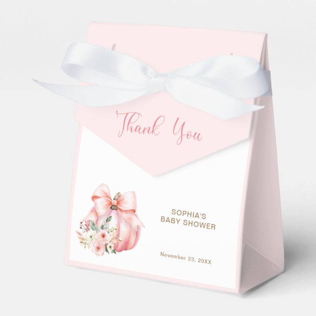 Cute Rosa Little Pumpkins Baby Shower Tack Presentaskar (Framsidan Sidan)