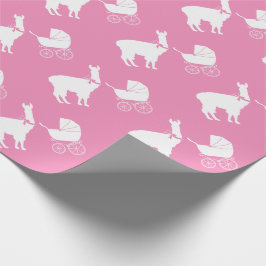 Cute Rosa Llama Girl Baby Shower Presentpapper