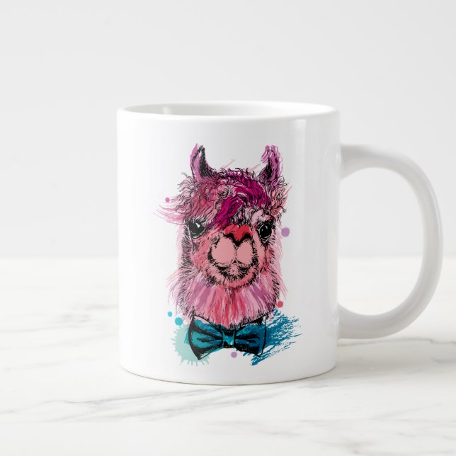 Cute Rosa Llama Jumbo Mugg (Höger)