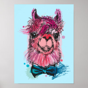 Cute Rosa Llama Poster