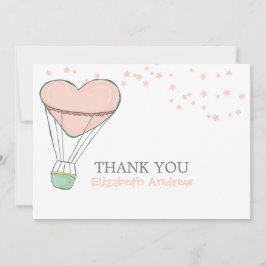 Cute Rosa Luftballong Baby Shower Tack Kort