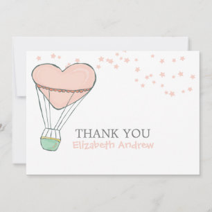 Cute Rosa Luftballong Baby Shower Tack Kort