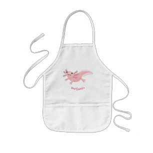 Cute rosa lycklig axolotl barnförkläde