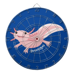 Cute rosa lycklig axolotl darttavla