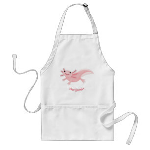 Cute rosa lycklig axolotl förkläde