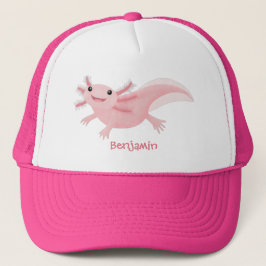 Cute rosa lycklig axolotl keps