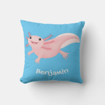Cute rosa lycklig axolotl