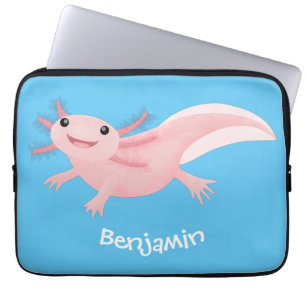 Cute rosa lycklig axolotl laptop fodral