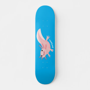 Cute rosa lycklig axolotl mini skateboard bräda 18,5 cm