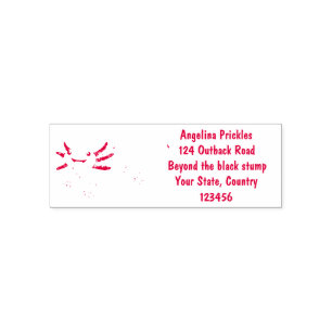 Cute rosa lycklig axolotl självfärgande stämpel