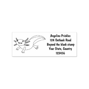 Cute rosa lycklig axolotl stämpel